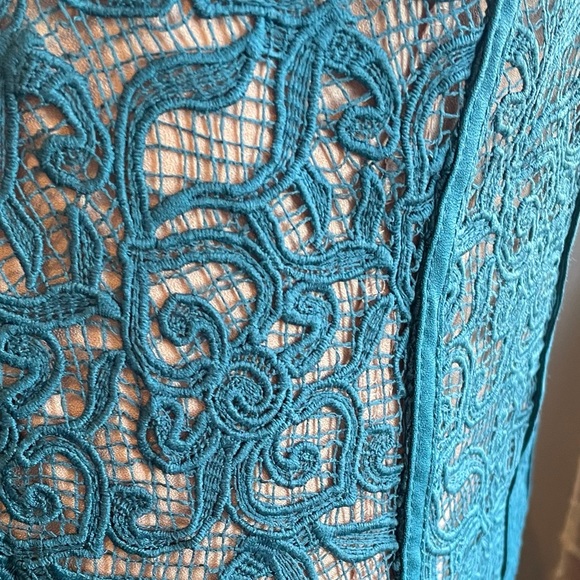 Brand new Harlyn teal / turquoise fitted lace dress, size 6. - Picture 7 of 13